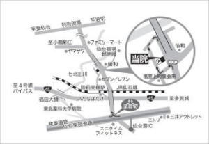 五十嵐内科 仙台市宮城野区福室 内科 呼吸器 循環器 土曜ＰＭ診療 喘息 高血圧症 糖尿病 脂質異常症 痛風 生活習慣病 肥満 ダイエット外来 睡眠時無呼吸症候群 発熱外来 アクセス
